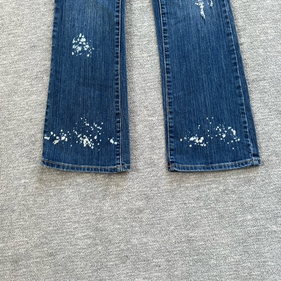 Zanadi Distressed Bleach-Spattered Low-Rise Bootcut Jeans Sz. 11 Jr. - Picture 2 of 7